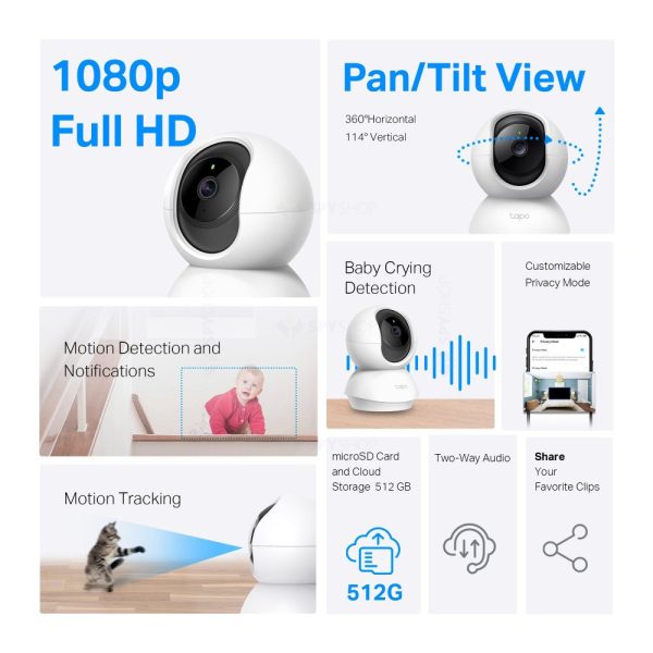 5 Camera supraveghere wireless WiFi TP-Link Tapo C200, 2MP, IR 9 m, 4 mm, microfon, slot card - imagine 2