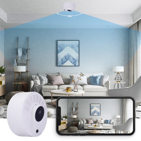 Camera ascunsa Wi-Fi LS008 in detector de fum fals, Full HD 1080p, Viziune nocturna, Detectie PIR, Audio, Control prin aplicatie, Autonomie pana la 2 ani - imagine 5