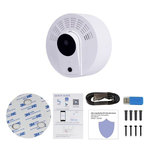 Camera ascunsa Wi-Fi LS008 in detector de fum fals, Full HD 1080p, Viziune nocturna, Detectie PIR, Audio, Control prin aplicatie, Autonomie pana la 2 ani - imagine 9