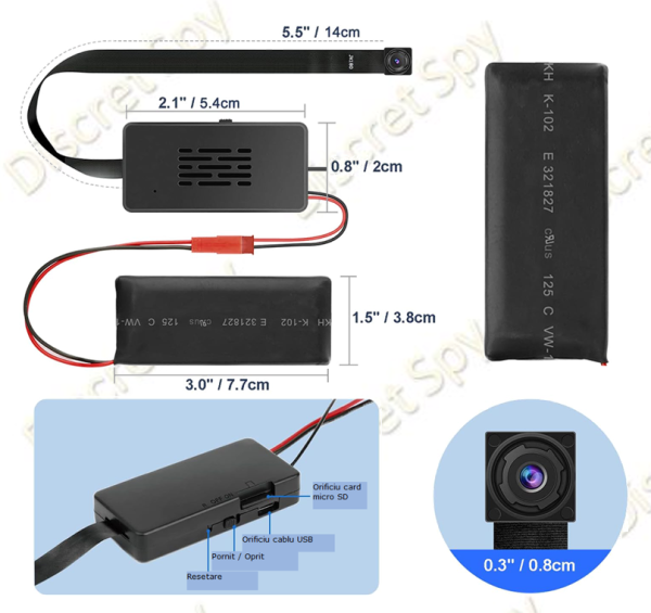 Modul camera spion C10 Wi-Fi Full HD 1080p – integrabil in obiecte, autonomie 5–7 ore, stocare pana la 128GB - imagine 5