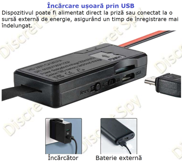 Modul camera spion C10 Wi-Fi Full HD 1080p – integrabil in obiecte, autonomie 5–7 ore, stocare pana la 128GB - imagine 7