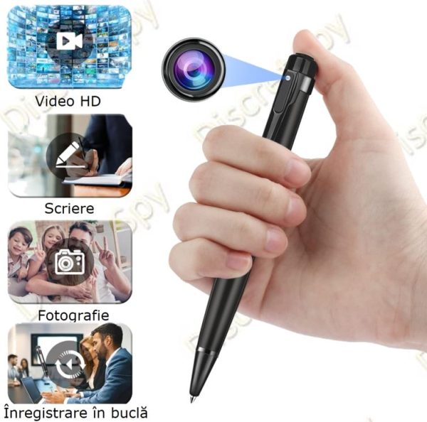 Pix stilou cu camera spion Full HD 1080p, model W10 Professional – inregistrare discreta, autonomie extinsa - imagine 2