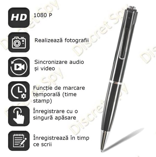 Pix Spion W9 cu Camera Video Full HD 1080p, Inregistrare Foto/Audio/Video, Stocare micro-SD pana la 64GB, Autonomie 75 minute, Design Discret - imagine 4