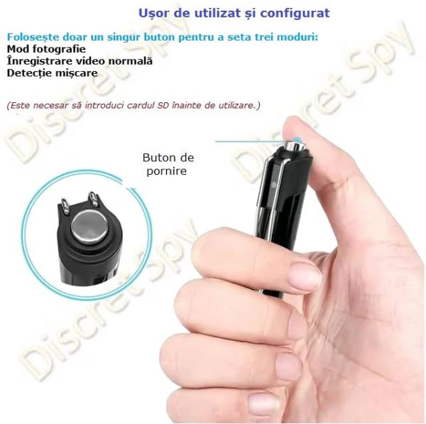 Pix Spion W9 cu Camera Video Full HD 1080p, Inregistrare Foto/Audio/Video, Stocare micro-SD pana la 64GB, Autonomie 75 minute, Design Discret - imagine 7