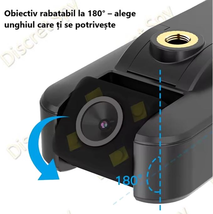 Cameră corporală CB77 WiFi, obiectiv rotativ 180°, Night Vision, detecție umană, stocare pe card & cloud - imagine 6
