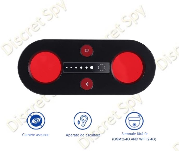Detector Anti-Spy DE010 – Găsește camere ascunse și semnale wireless, vizor mare 3,6 cm - imagine 4