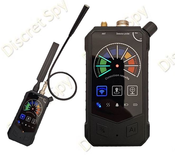 Detector 3-în-1 Anti-Spion DE012 – camere ascunse, semnale RF și GPS cu magnet, IR940, vibrație, sensibilitate reglabilă