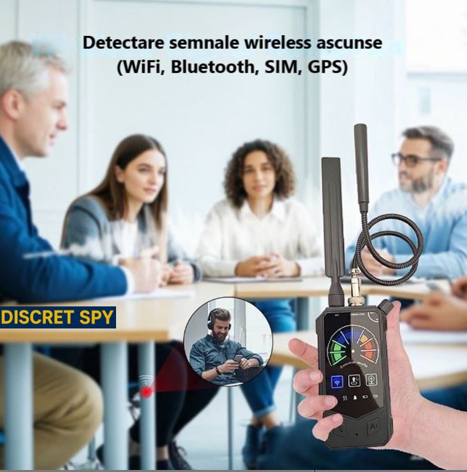 Detector 3-în-1 Anti-Spion DE012 – camere ascunse, semnale RF și GPS cu magnet, IR940, vibrație, sensibilitate reglabilă - imagine 5