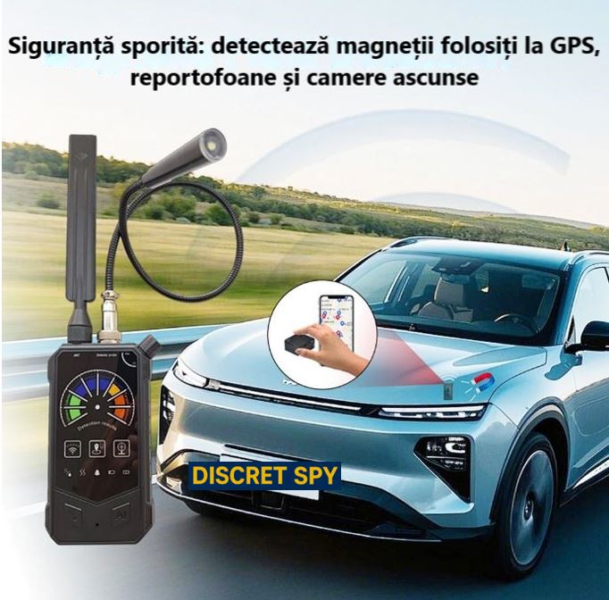 Detector 3-în-1 Anti-Spion DE012 – camere ascunse, semnale RF și GPS cu magnet, IR940, vibrație, sensibilitate reglabilă - imagine 4