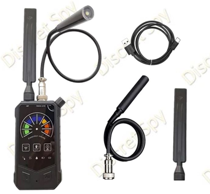 Detector 3-în-1 Anti-Spion DE012 – camere ascunse, semnale RF și GPS cu magnet, IR940, vibrație, sensibilitate reglabilă - imagine 2