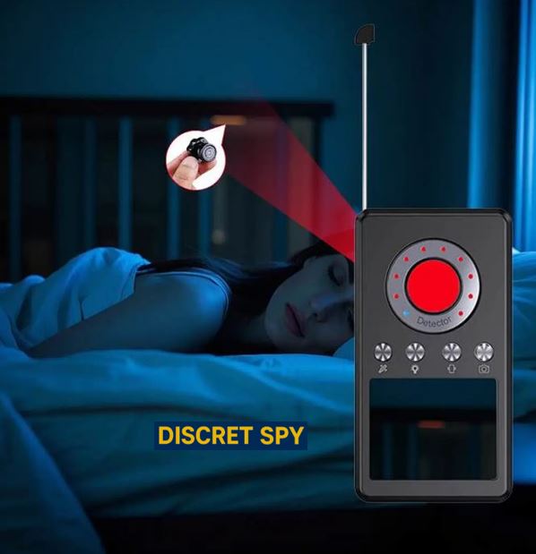 Detector anti-spionaj DE02 – 3-în-1: camere ascunse, semnale RF, magnet GPS - imagine 7