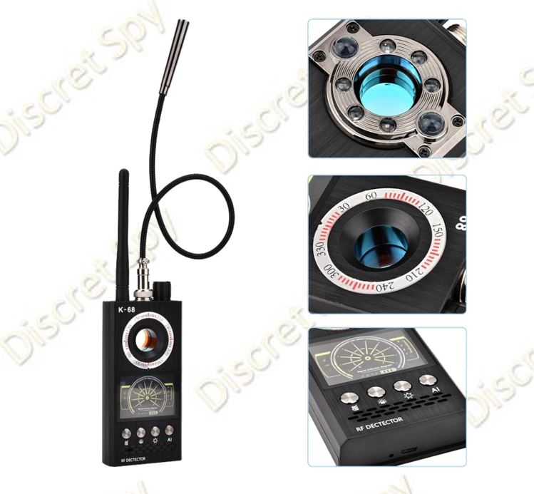 Detector portabil anti-spionaj K68 – detectează camere ascunse, microfoane, GPS și semnale wireless - imagine 5