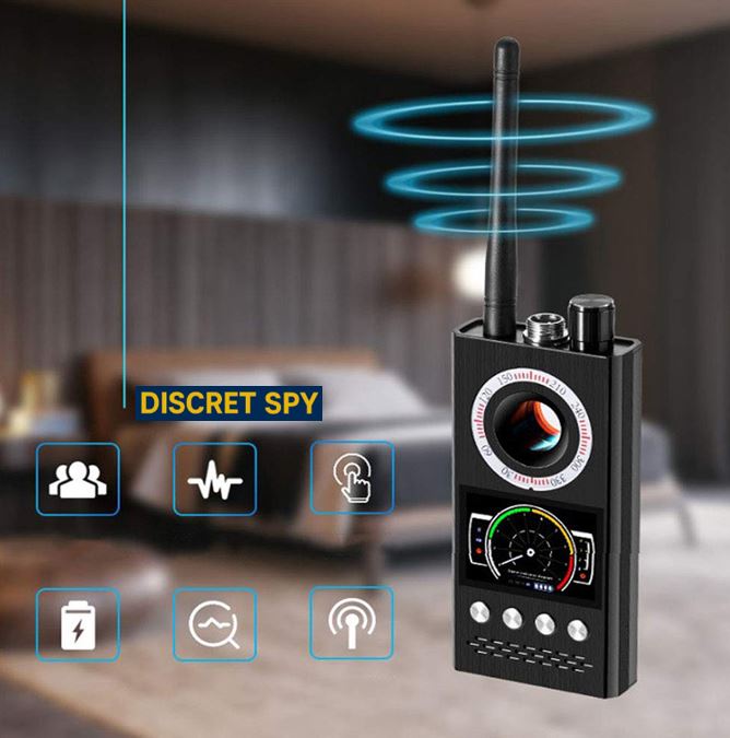 Detector portabil anti-spionaj K68 – detectează camere ascunse, microfoane, GPS și semnale wireless - imagine 10