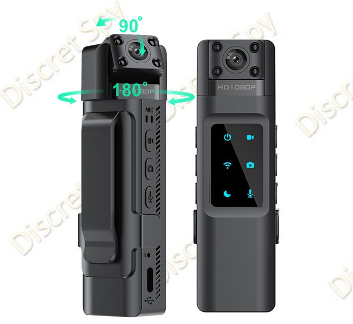 Cameră corporală L13 Wi-Fi, 1080p, Night Vision, 7–10h, lentilă rotativă - imagine 2