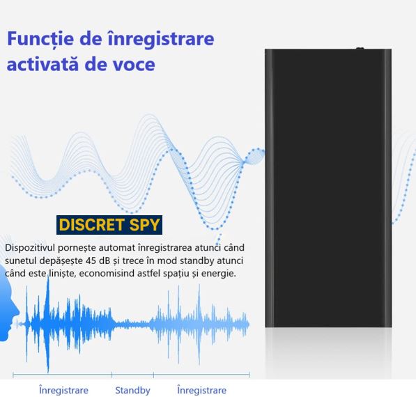 Reportofon Q1 mini 8GB, activare la sunet (VOX), format WAV – ultra-discret, cât un breloc - imagine 7