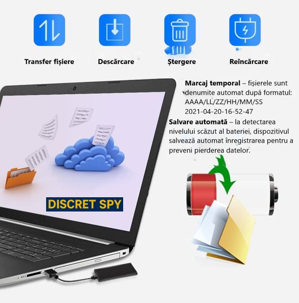 Reportofon Q1 mini 8GB, activare la sunet (VOX), format WAV – ultra-discret, cât un breloc - imagine 5