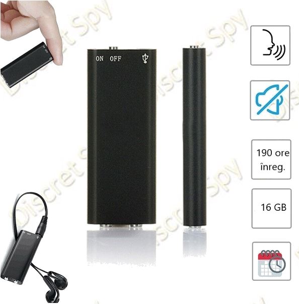Mini Reportofon Q2 8GB, Activare vocală (VOR), buton unic, discret și portabil - imagine 13