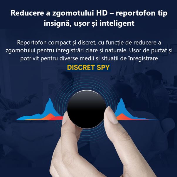 Mini reportofon Q3 8GB – activare vocală (VOR), un singur buton, sunet clar (WAV) - imagine 4