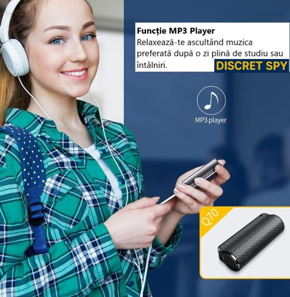 Reportofon Q70 16GB – Magnet puternic  Activare vocală (VOR)  Autonomie mare  USB-C  WAV - imagine 5