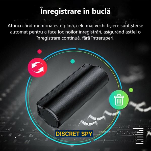 Reportofon Q70 16GB – Magnet puternic  Activare vocală (VOR)  Autonomie mare  USB-C  WAV - imagine 12