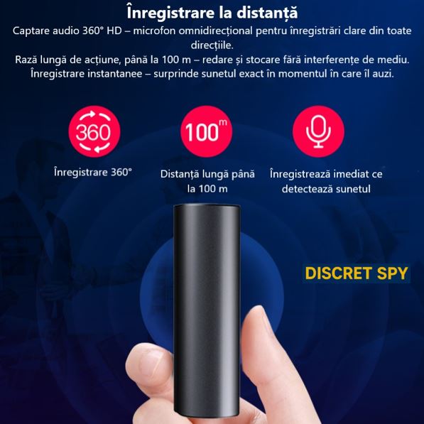 Reportofon magnetic Q73 – 16GB, până la ~500 ore, Activare vocală (VOR) , USB-C (WAV/MP3) - imagine 11