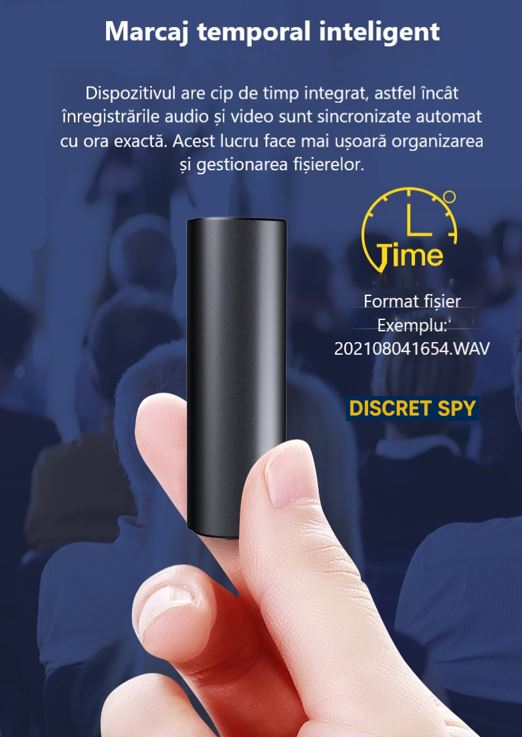 Reportofon magnetic Q73 – 16GB, până la ~500 ore, Activare vocală (VOR) , USB-C (WAV/MP3) - imagine 9