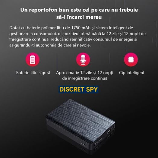 Reportofon Magnetic Q85 – 8GB, activare vocală (VOR), până la 300h autonomie, WAV 192 kbps - imagine 9
