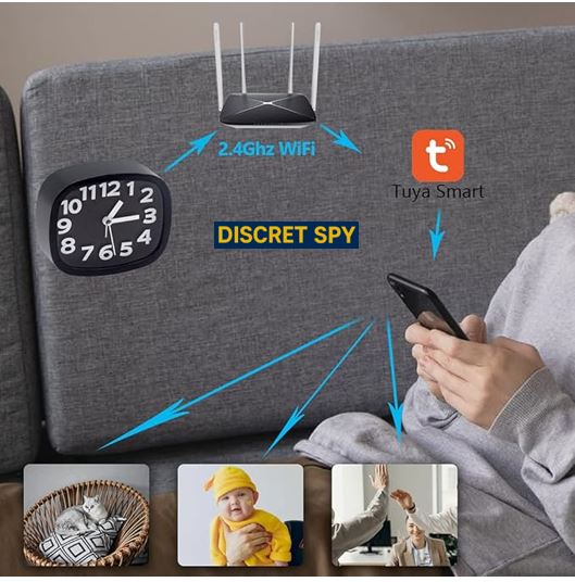 Cameră Wi-Fi tip ceas, cu înregistrare Full HD, vedere nocturnă și detectare a mișcării - imagine 11