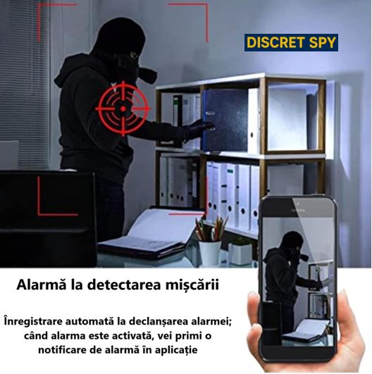 Cameră Wi-Fi tip ceas, cu înregistrare Full HD, vedere nocturnă și detectare a mișcării - imagine 7