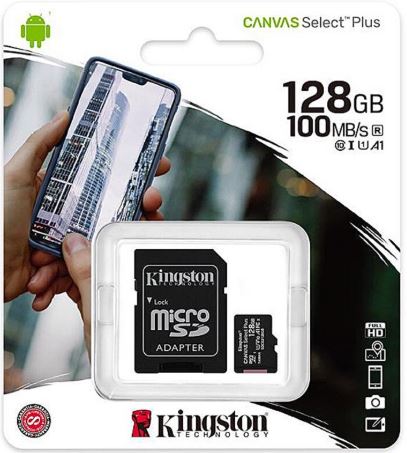 Card microSD Kingston 128GB Canvas Select Plus – UHS-I Class 10