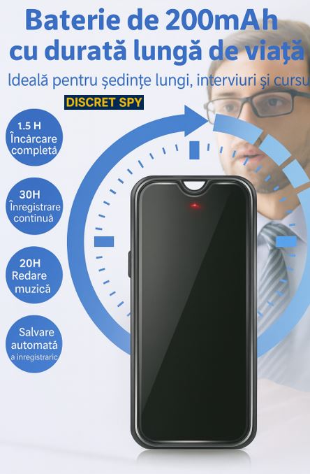 Reportofon audio magnetic cu activare vocală, 32GB, autonomie 30h - imagine 7