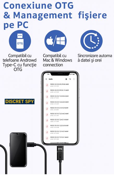 Reportofon audio magnetic cu activare vocală, 32GB, autonomie 30h - imagine 6