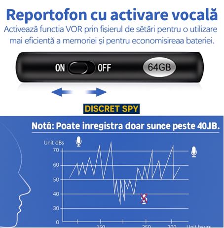 Reportofon audio magnetic cu activare vocală, 32GB, autonomie 30h - imagine 4