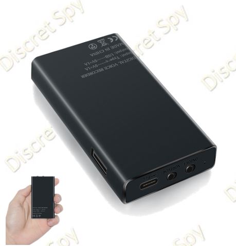 Baterie externă cu reportofon ascuns MZ006, memorie 32GB, autonomie înregistrare 300 ore, acumulator 2500mAh