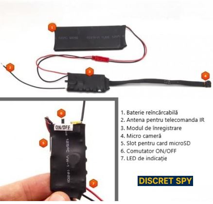 Cameră Spion Super-Compactă cu Wi-Fi, Telecomandă, Autonomie Extinsă și Înregistrare Full HD - imagine 5