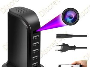 Cameră Spion 1080P WiFi Ascunsă în Adaptor USB, Audio-Video, Detectare Mișcare
