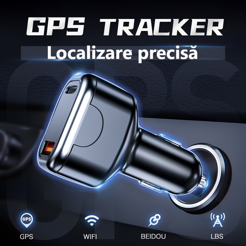 Tracker GPS Auto D6 2G – Montaj în Priza de Brichetă, Localizare GPS+LBS, Mini Design Discret, Monitorizare în Timp Real